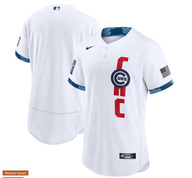 Cheap Men Chicago Cubs Blank White 2021 All Star Elite Nike MLB Jersey